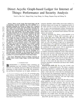 Direct Acyclic Graph based Ledger for Internet of Things: Performance
  and Security Analysis