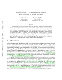 Distributionally Robust Optimization and Generalization in Kernel
  Methods