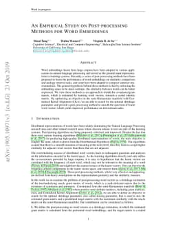 An Empirical Study on Post-processing Methods for Word Embeddings