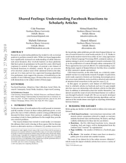 Shared Feelings: Understanding Facebook Reactions to Scholarly Articles