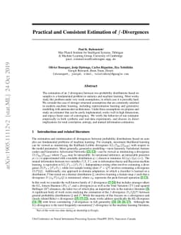 Practical and Consistent Estimation of f-Divergences