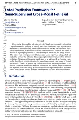 Label Prediction Framework for Semi-Supervised Cross-Modal Retrieval