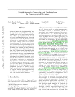 Model-Agnostic Counterfactual Explanations for Consequential Decisions