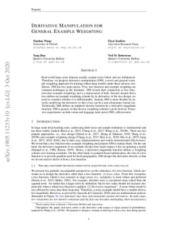 Derivative Manipulation for General Example Weighting