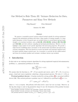 One Method to Rule Them All: Variance Reduction for Data, Parameters and
  Many New Methods