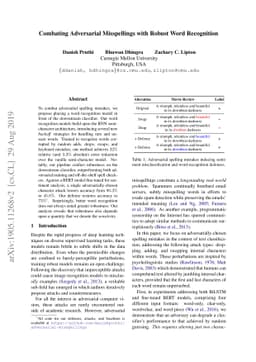 Combating Adversarial Misspellings with Robust Word Recognition