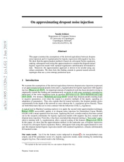 On approximating dropout noise injection