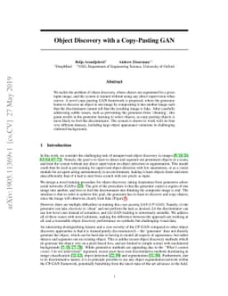 Object Discovery with a Copy-Pasting GAN