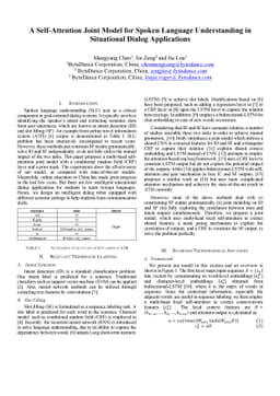 A Self-Attention Joint Model for Spoken Language Understanding in
  Situational Dialog Applications