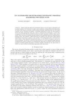 An Accelerated Decentralized Stochastic Proximal Algorithm for Finite
  Sums