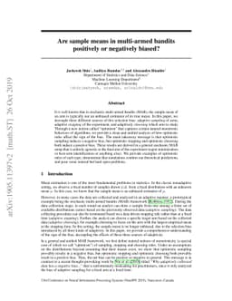 Are sample means in multi-armed bandits positively or negatively biased?