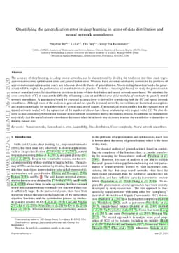 Quantifying the generalization error in deep learning in terms of data
  distribution and neural network smoothness