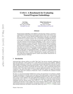 COSET: A Benchmark for Evaluating Neural Program Embeddings