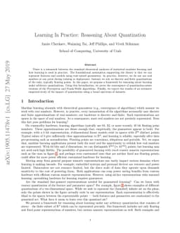 Learning In Practice: Reasoning About Quantization