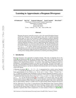 Learning to Approximate a Bregman Divergence