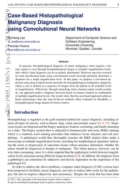 Case-Based Histopathological Malignancy Diagnosis using Convolutional
  Neural Networks