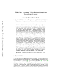 Triple2Vec: Learning Triple Embeddings from Knowledge Graphs