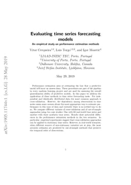 Evaluating time series forecasting models: An empirical study on
  performance estimation methods