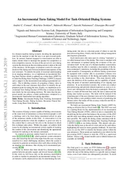 An Incremental Turn-Taking Model For Task-Oriented Dialog Systems