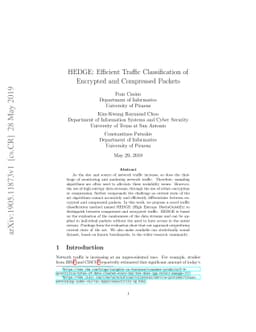 HEDGE: Efficient Traffic Classification of Encrypted and Compressed
  Packets