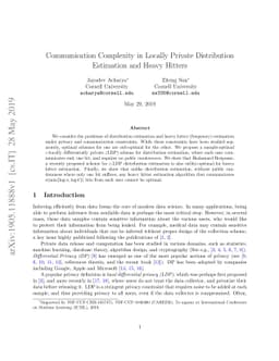 Communication Complexity in Locally Private Distribution Estimation and
  Heavy Hitters