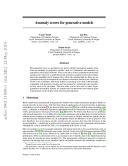 Anomaly scores for generative models