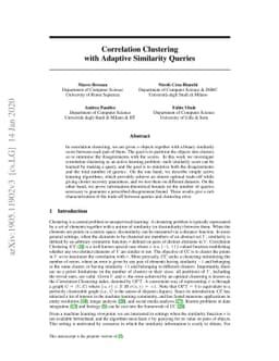 Correlation Clustering with Adaptive Similarity Queries