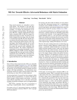 ME-Net: Towards Effective Adversarial Robustness with Matrix Estimation