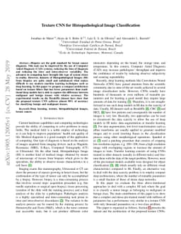 Texture CNN for Histopathological Image Classification