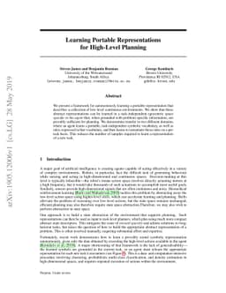 Learning Portable Representations for High-Level Planning