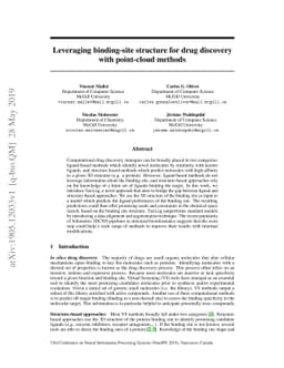 Leveraging binding-site structure for drug discovery with point-cloud
  methods