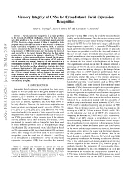 Memory Integrity of CNNs for Cross-Dataset Facial Expression Recognition