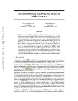 Differential Privacy Has Disparate Impact on Model Accuracy