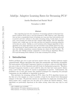 AdaOja: Adaptive Learning Rates for Streaming PCA