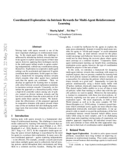 Coordinated Exploration via Intrinsic Rewards for Multi-Agent
  Reinforcement Learning