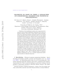Gradients do grow on trees: a linear-time ${\cal O}\hspace{-0.2em}\left(
  N \right)$-dimensional gradient for statistical phylogenetics