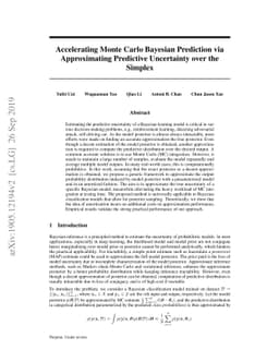 Accelerating Monte Carlo Bayesian Inference via Approximating Predictive
  Uncertainty over Simplex