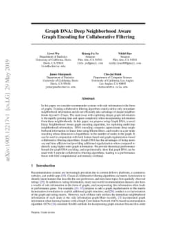 Graph DNA: Deep Neighborhood Aware Graph Encoding for Collaborative
  Filtering
