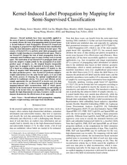Kernel-Induced Label Propagation by Mapping for Semi-Supervised
  Classification