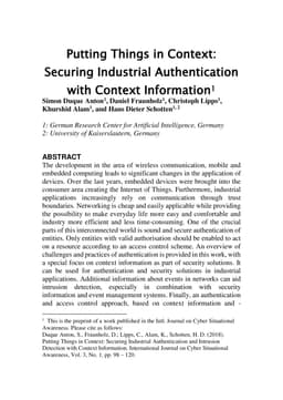 Putting Things in Context: Securing Industrial Authentication with
  Context Information