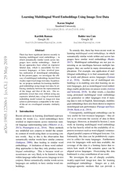 Learning Multilingual Word Embeddings Using Image-Text Data