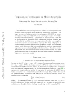 Topological Techniques in Model Selection