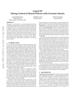 CopyCAT: Taking Control of Neural Policies with Constant Attacks