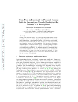 From User-independent to Personal Human Activity Recognition Models
  Exploiting the Sensors of a Smartphone