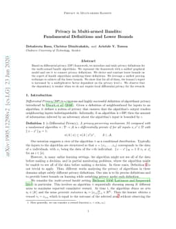Differential Privacy for Multi-armed Bandits: What Is It and What Is Its
  Cost?