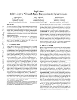TopExNet: Entity-Centric Network Topic Exploration in News Streams