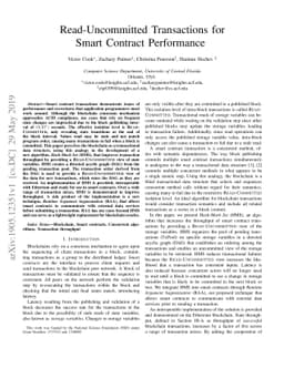 Read-Uncommitted Transactions for Smart Contract Performance