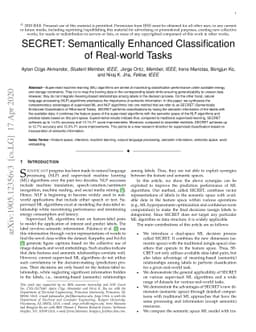 SECRET: Semantically Enhanced Classification of Real-world Tasks
