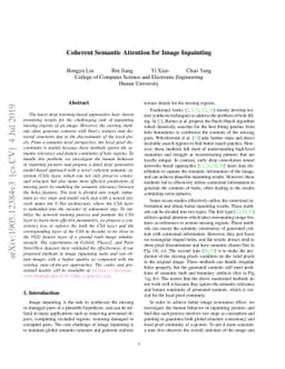 Coherent Semantic Attention for Image Inpainting