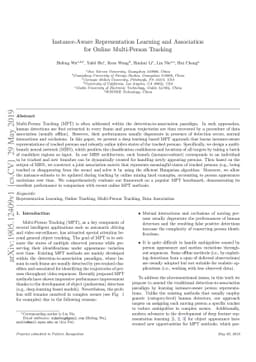 Instance-Aware Representation Learning and Association for Online
  Multi-Person Tracking